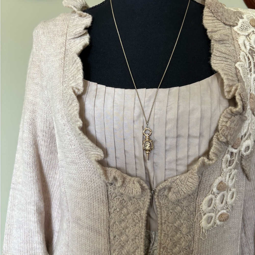 Beautiful Cardigan with Lace Detail from Anthropologie - Picture 7 of 8